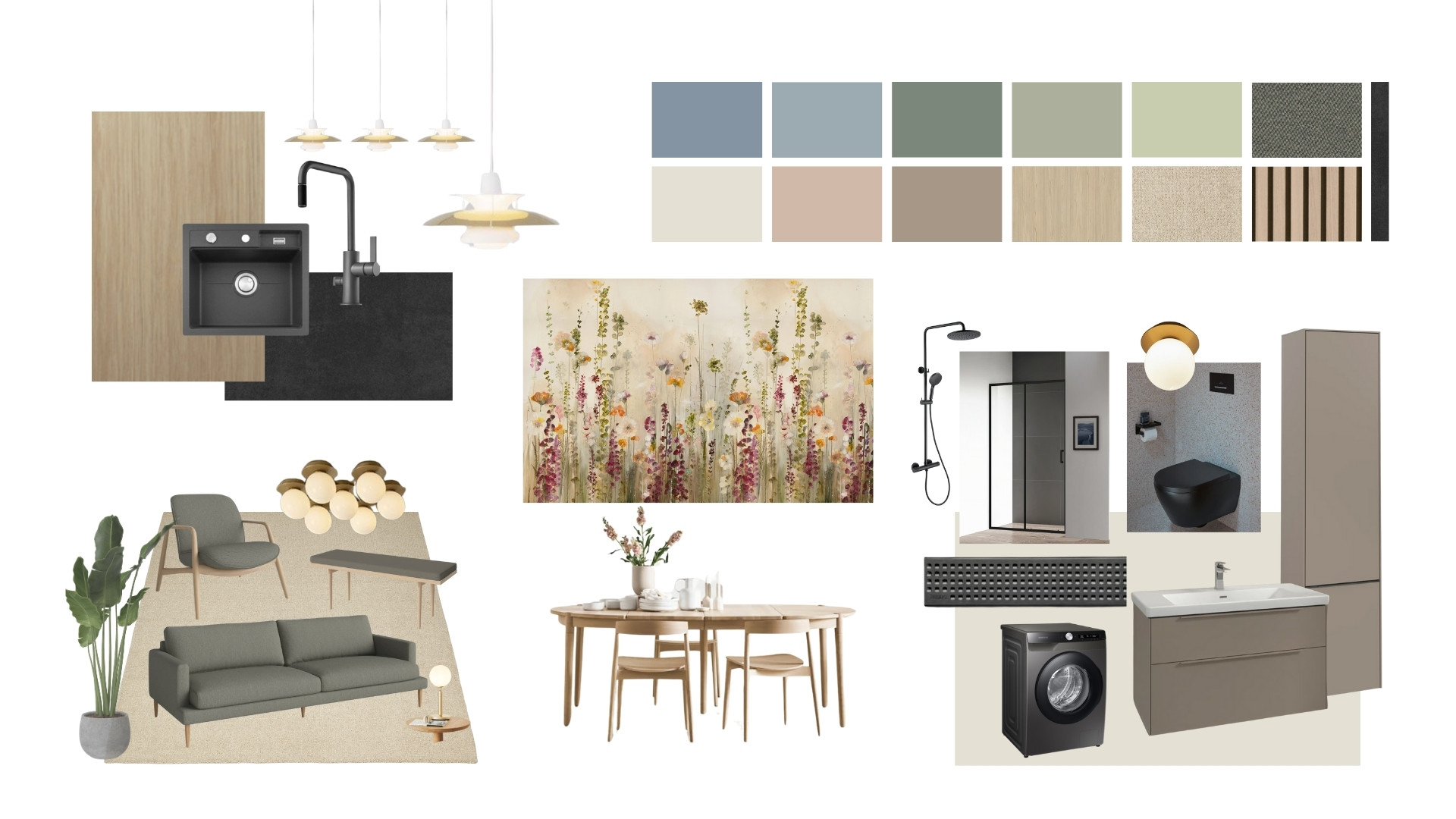 Moodboard, lyst og skandinavisk